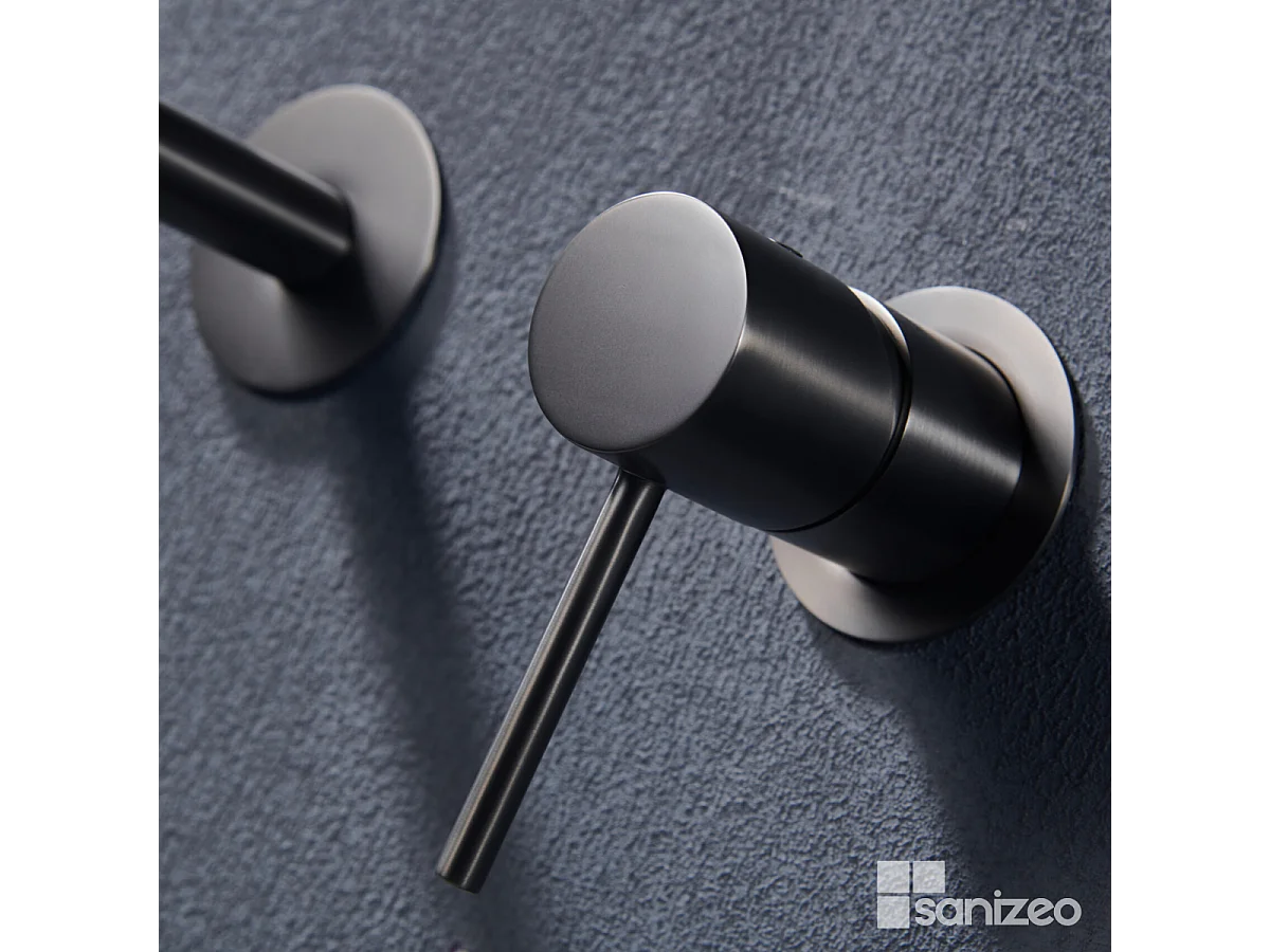 Robinet Mitigeur de Lavabo Encastré Anti-Calcaire Black Gun Métal IMEX MONZA GLM039/BGM