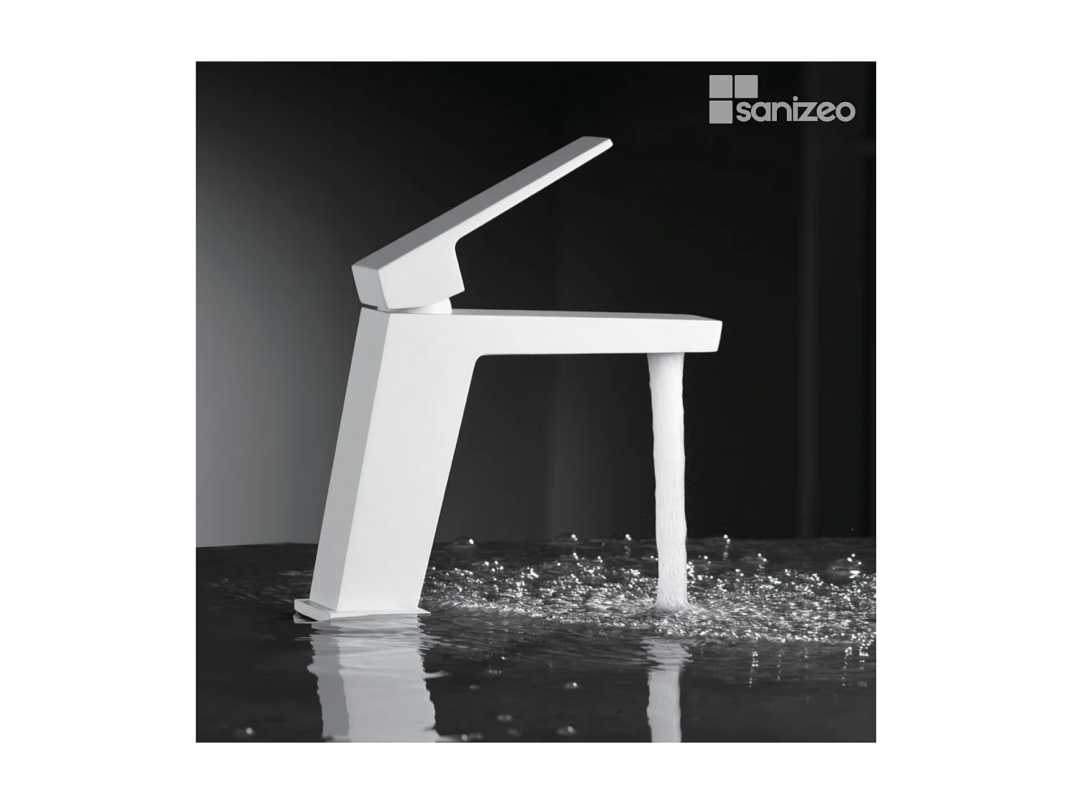 Mitigeur Lavabo Salle de Bain blanc mat – Bec Bas Anti-Calcaire – Design moderne - ART IMEX