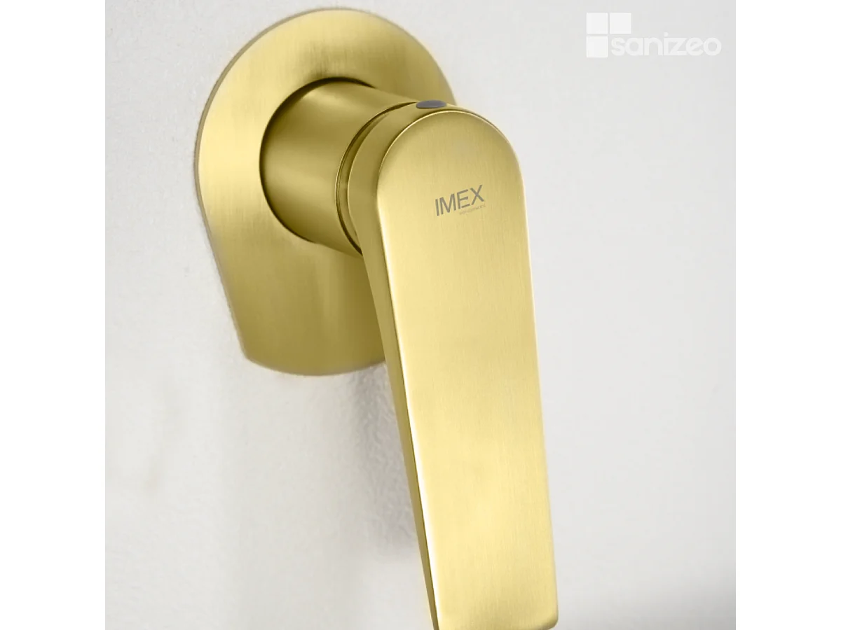 Mitigeur Lavabo Encastré Salle de Bain or brossé – Anti-Calcaire – Design moderne - DELOS IMEX