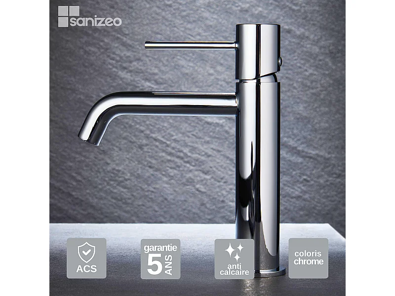 Robinet Mitigeur de Lavabo Anti-Calcaire Bec Bas Chrome IMEX MONZA BDM039-1
