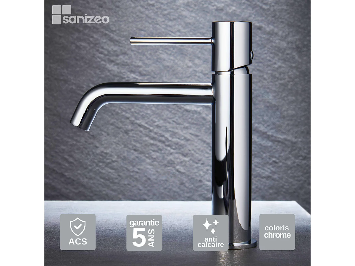 Robinet Mitigeur de Lavabo Anti-Calcaire Bec Bas Chrome IMEX MONZA BDM039-1
