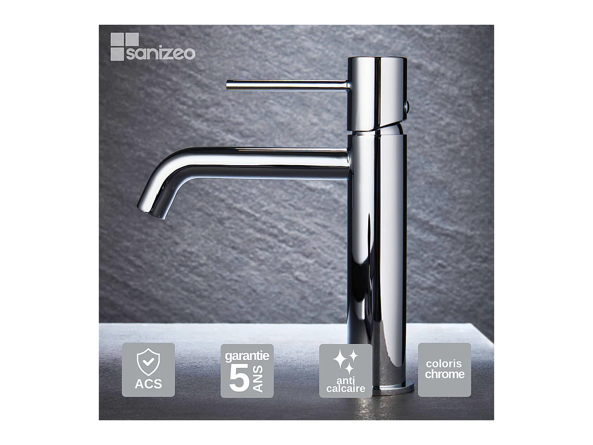 Robinet Mitigeur de Lavabo Anti-Calcaire Bec Bas Chrome IMEX MONZA BDM039-1