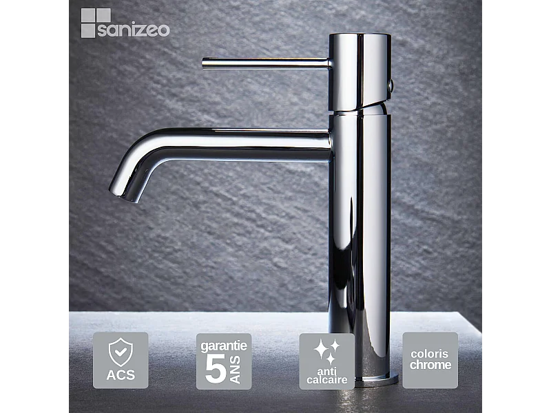 Robinet Mitigeur de Lavabo Anti-Calcaire Bec Bas Chrome IMEX MONZA BDM039-1