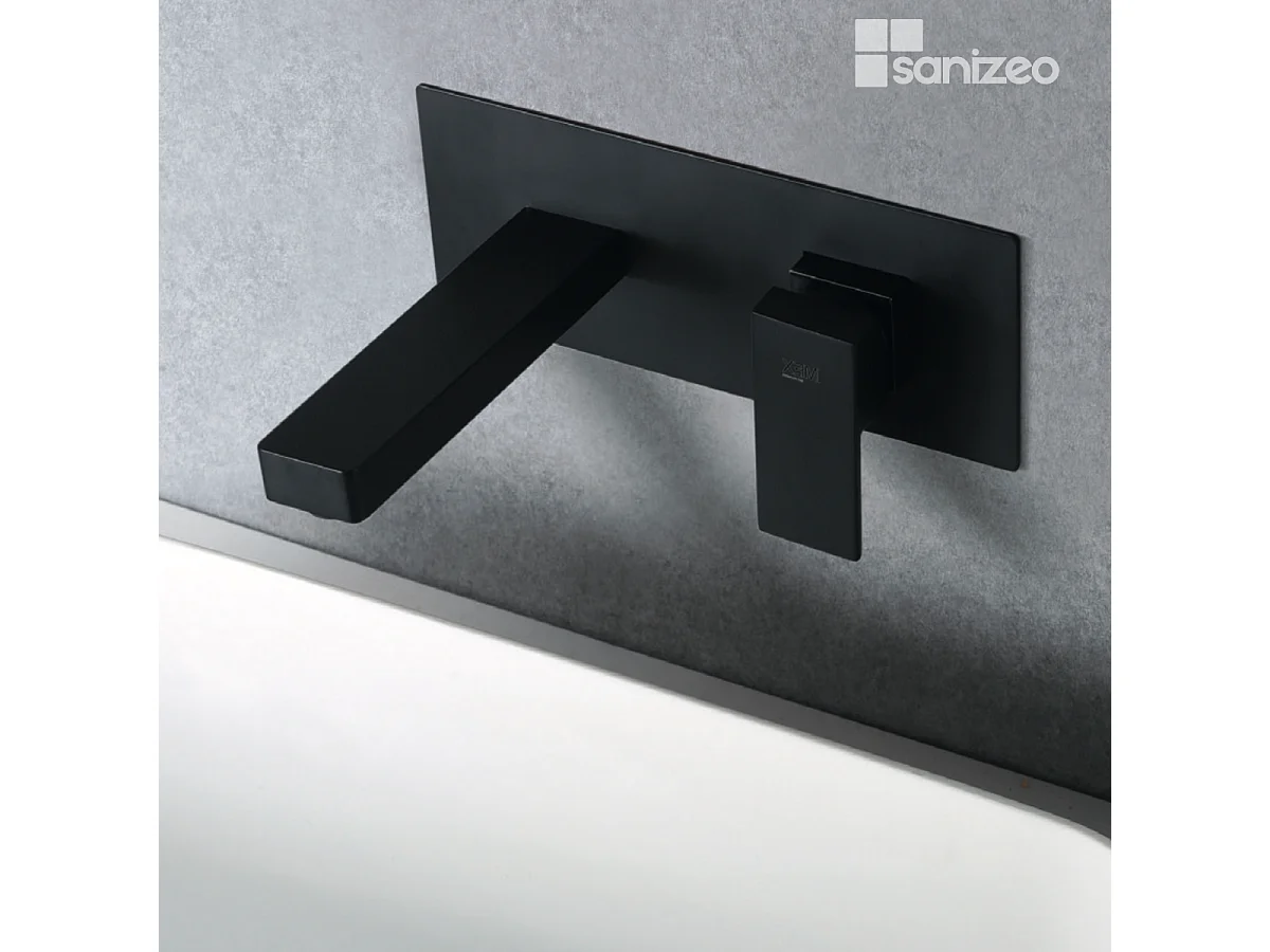 Mitigeur Lavabo Encastré Salle de Bain noir mat – Anti-Calcaire – Design moderne - SUIZA IMEX