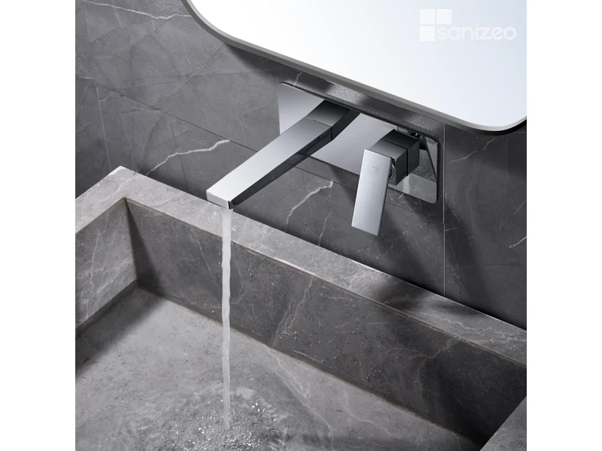 Mitigeur Lavabo Encastré Salle de Bain chromé – Anti-Calcaire – Design moderne - PISA IMEX