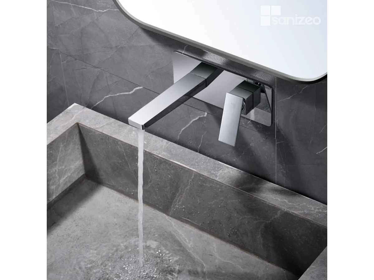 Mitigeur Lavabo Encastré Salle de Bain chromé – Anti-Calcaire – Design moderne - PISA IMEX