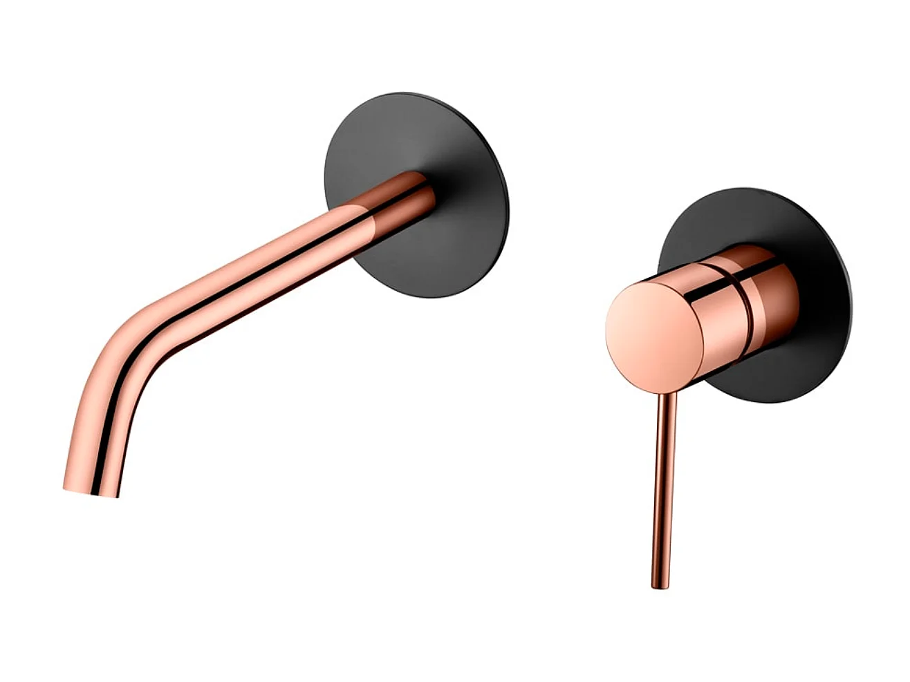 Mitigeur Lavabo Encastré Salle de Bain noir/or – Anti-Calcaire – Design moderne - MILOS IMEX