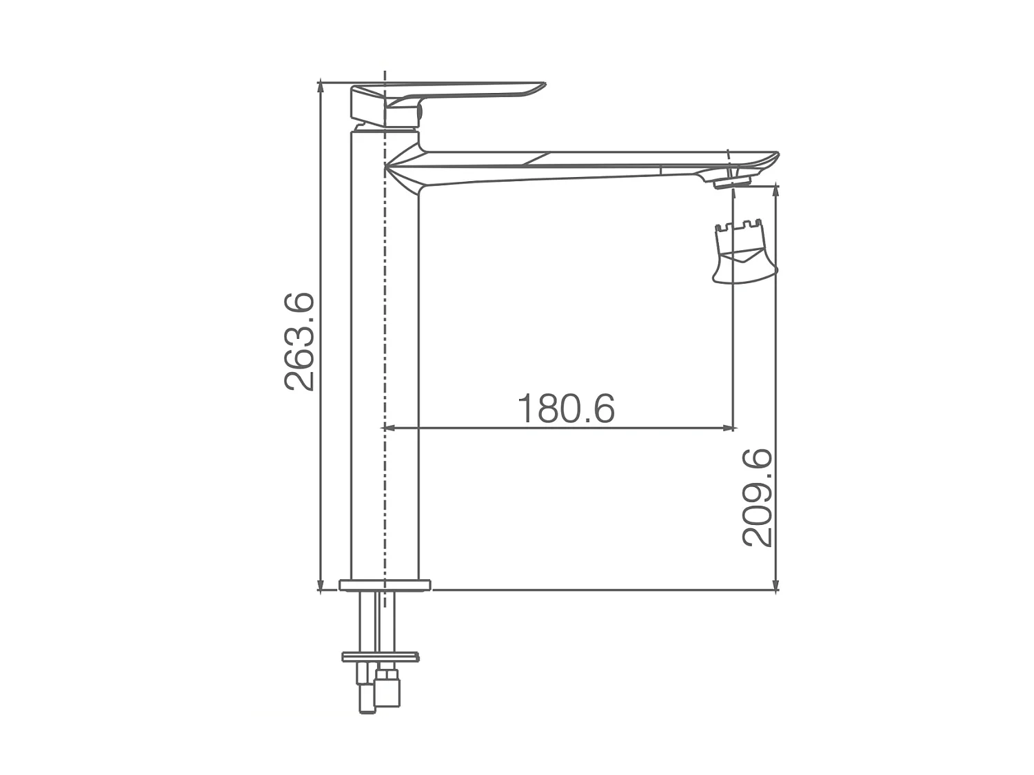 Mitigeur Lavabo Salle de Bain noir mat – Bec Haut Anti-Calcaire – Design moderne - URAL IMEX