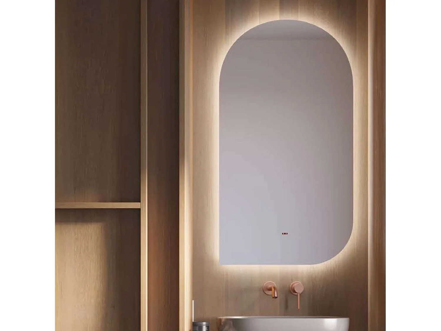 Miroir Salle de Bain GALES - 60x110cm - Led Rétro-éclairé (3000K) - Anti-Buée & Détecteur de Mouvement - LEDIMEX
