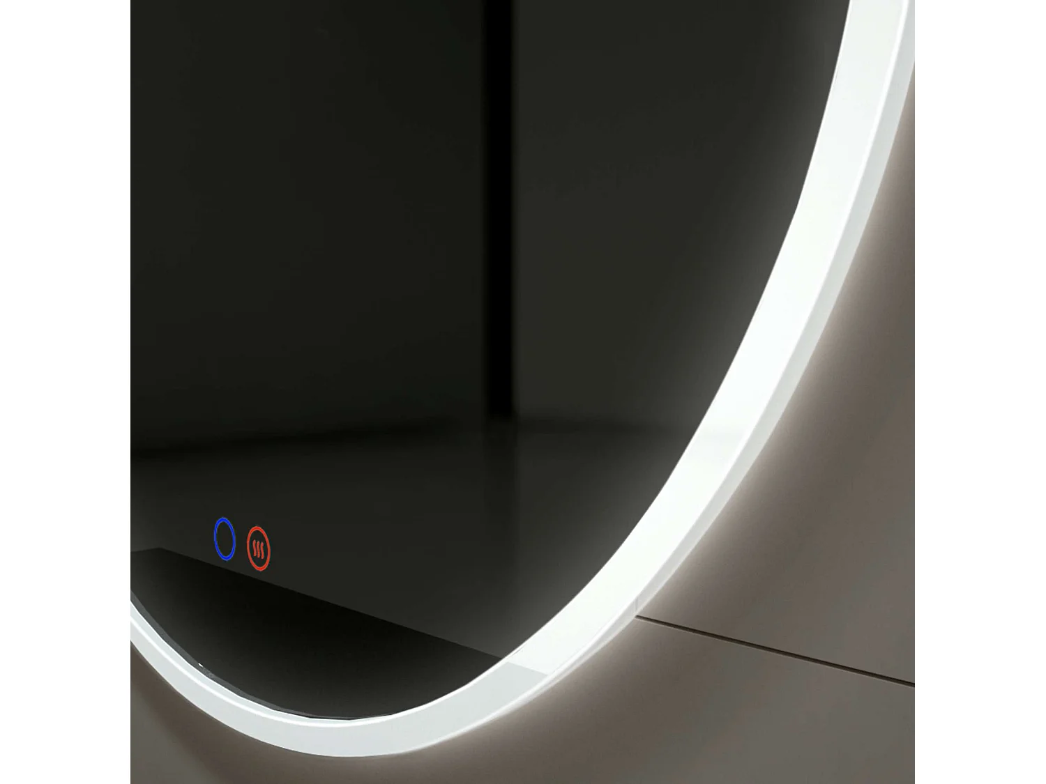 Miroir Salle de Bain ATENAS - Ø80cm - Led T° Variable - Tactiles On/Off & Anti-Buée - LEDIMEX