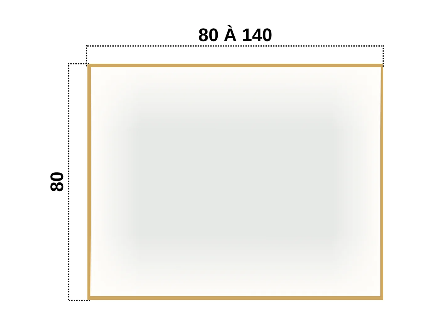 Miroir Salle de Bains Lumineux ABILITY Anti-Buée et Éclairage Périmétral Triled par Détecteur de Mouvement 100x80cm Or Brossé LEDIMEX by SANIZÉO