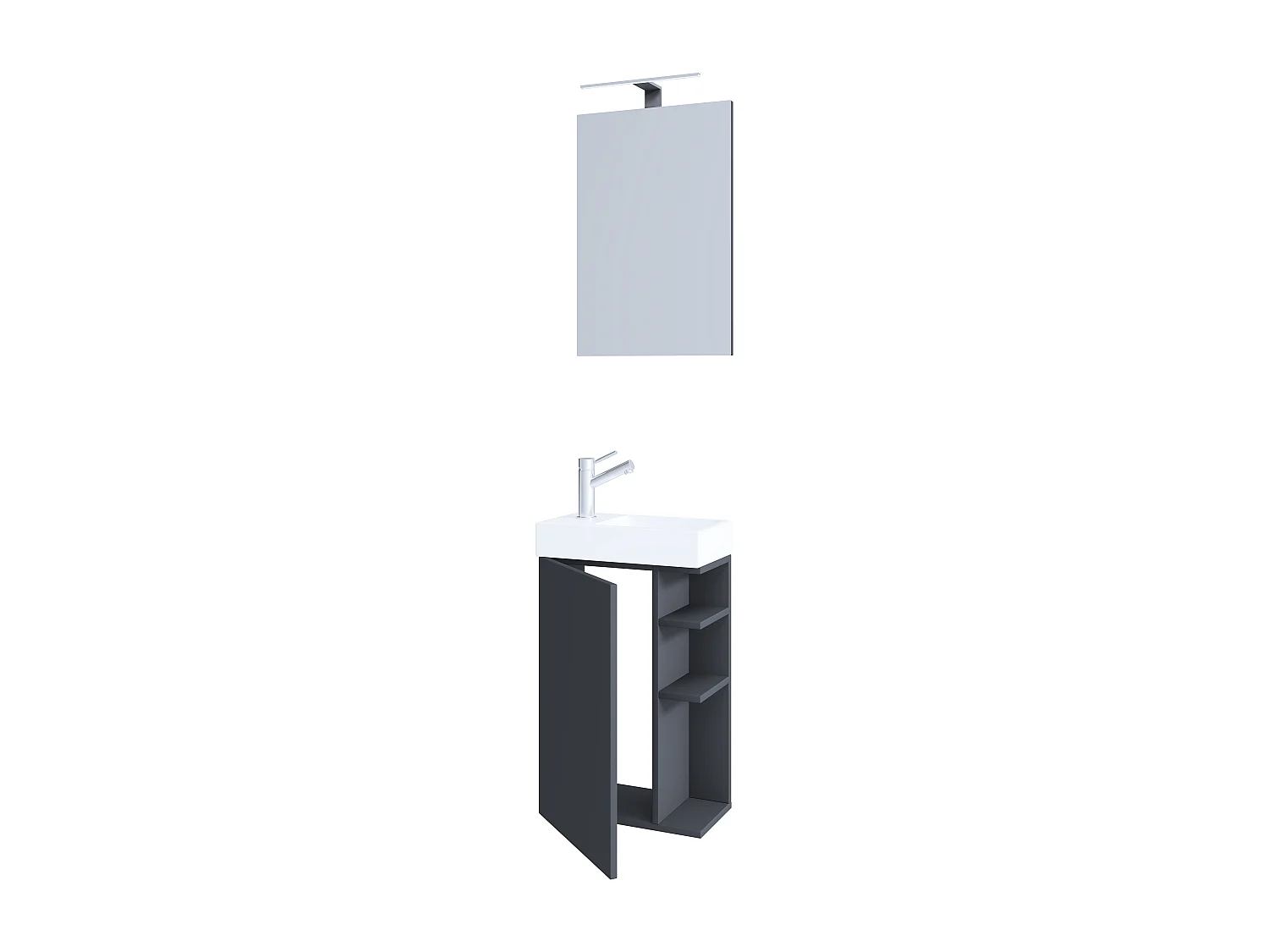 Bathroom furniture washbasin Lumia Anthracite H. 129 x W. 40 x D. 22 cm