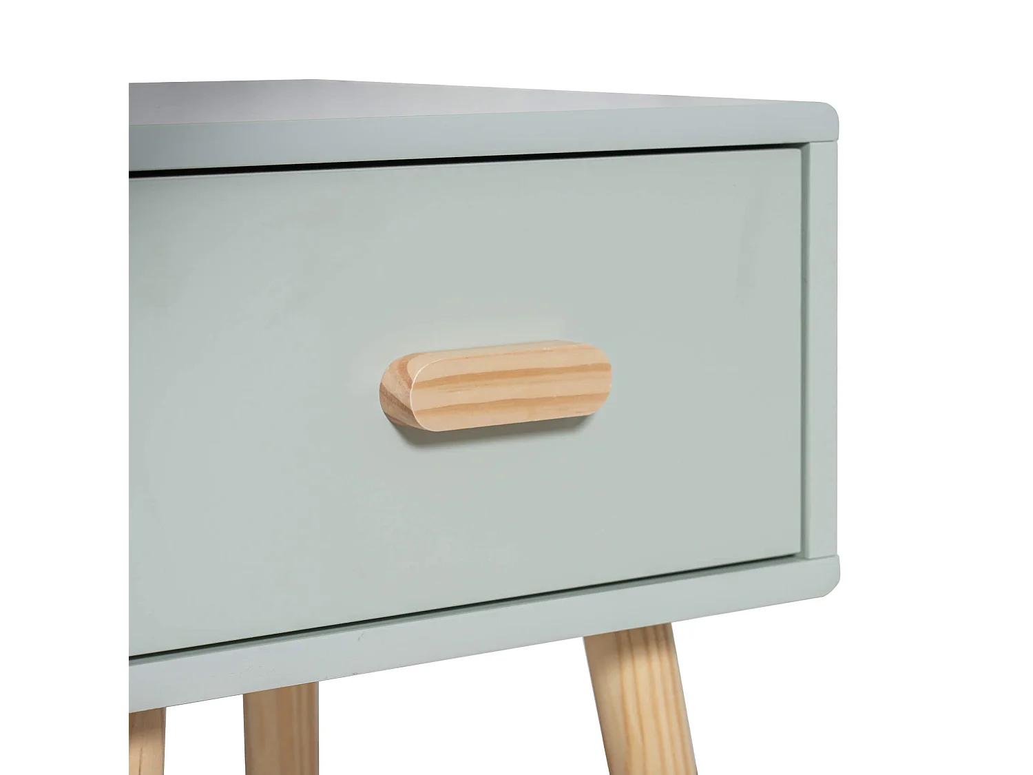 Comodino Picea 44x35x35 MDF Pino Verde Acqua Marrone Scandinavo Parzialmente Montato