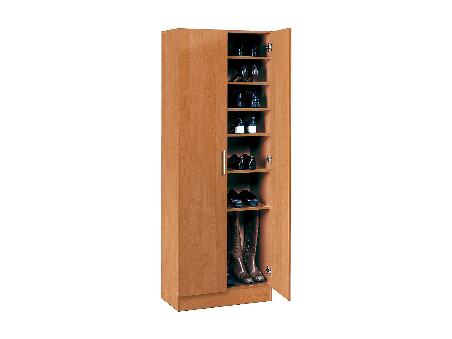 Armoire à chaussures, meuble à chaussures avec 2 portes coloris cerisier