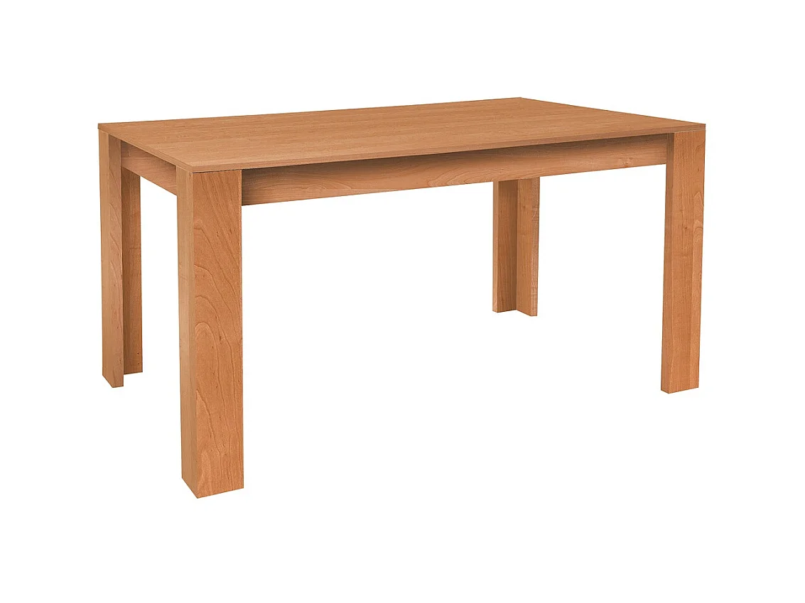 Table à manger, table de repas coloris cerisier - L. 141 x P. 81 cm