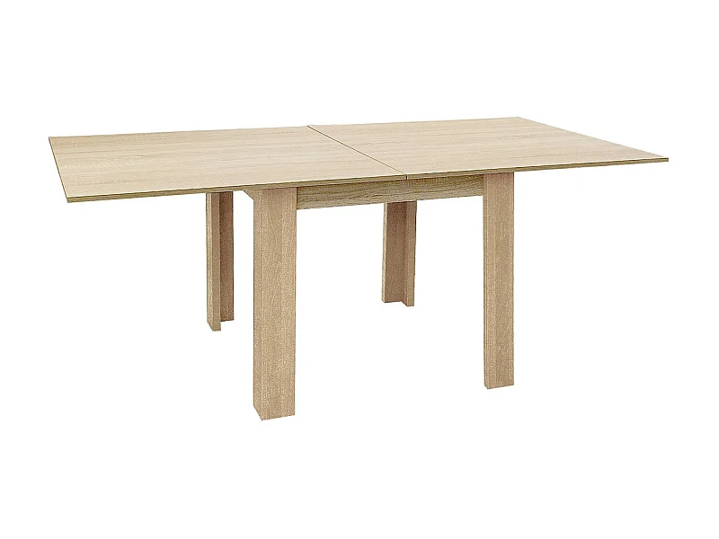 Table à manger, table de repas extensible coloris chêne cambrian - L. 90-180 x P. 90 cm