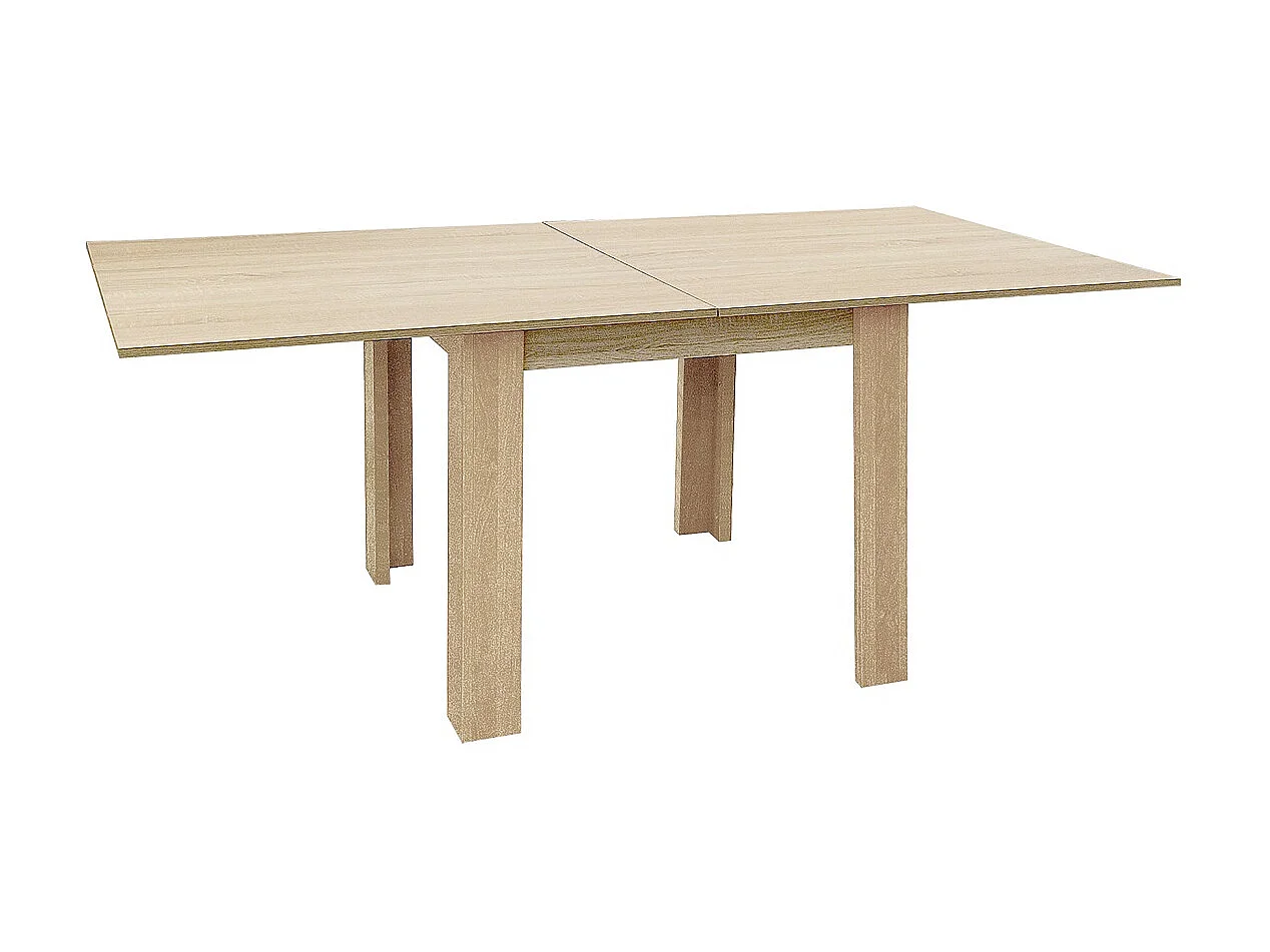 Table à manger, table de repas extensible coloris chêne cambrian - L. 90-180 x P. 90 cm