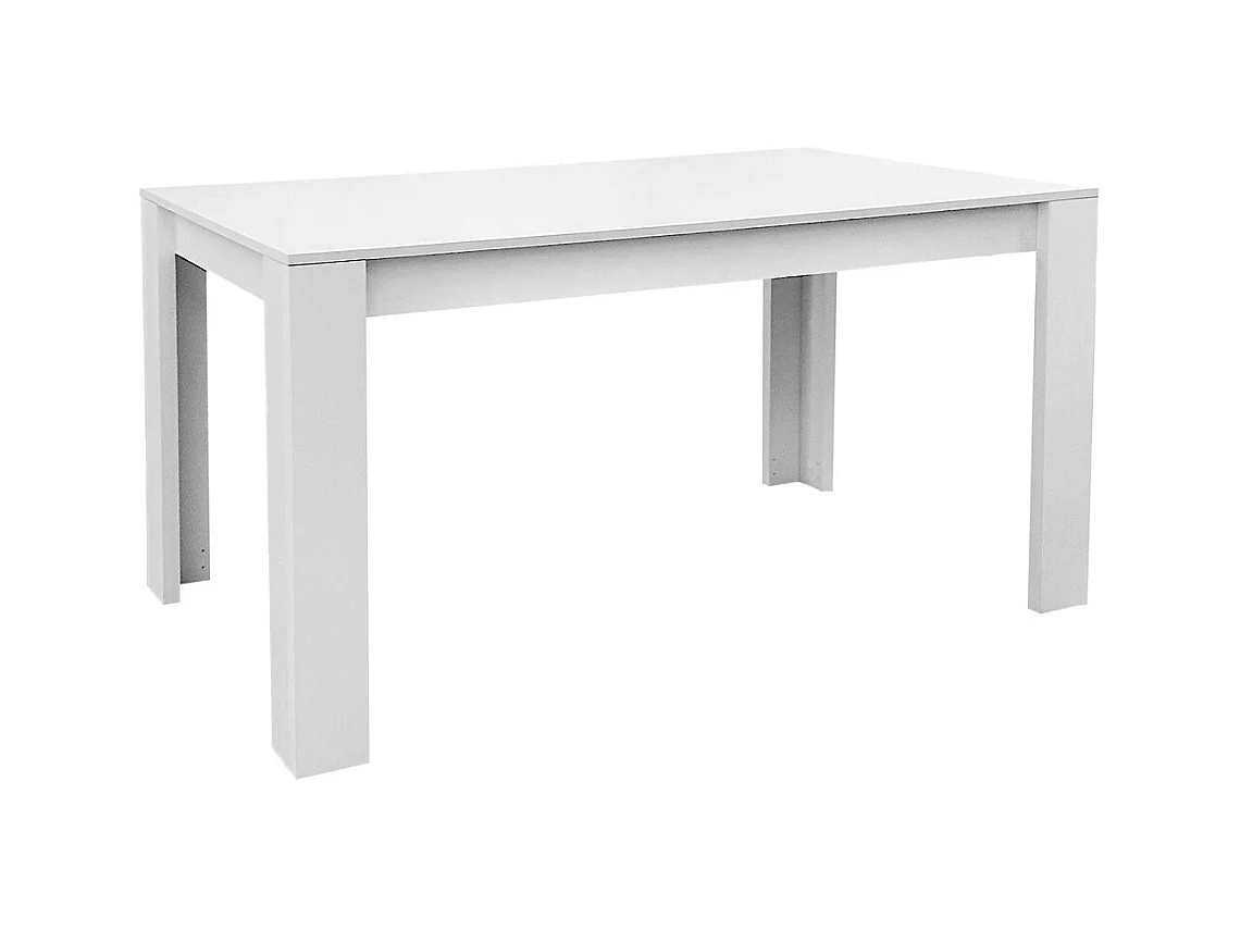 Table à manger, table de repas coloris Blanc - longueur 141 x profondeur 81 cm