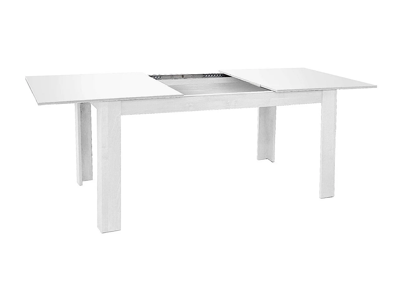 Table à manger, table de repas extensible coloris blanc - L. 141-191 x P. 81 cm