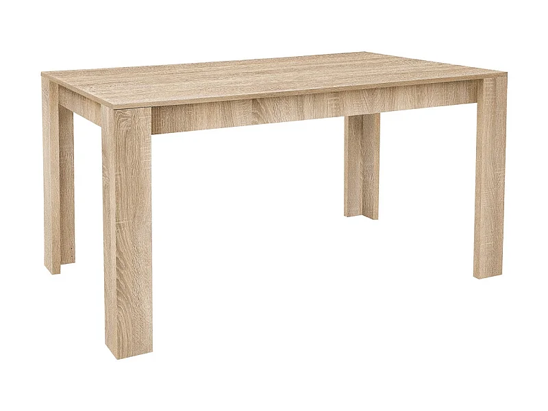 Table à manger, table de repas coloris chêne cambrian - L. 141 x P. 81 cm