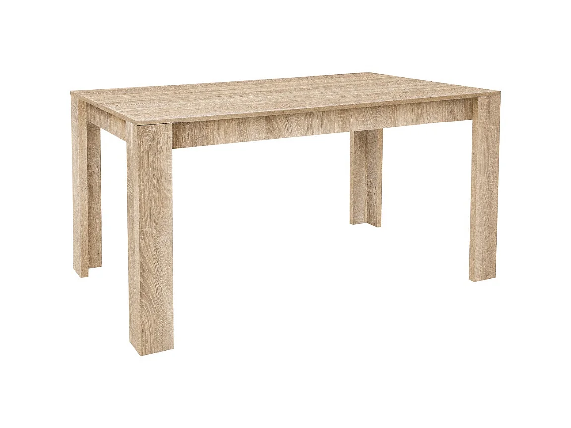 Table à manger, table de repas coloris chêne cambrian - L. 141 x P. 81 cm