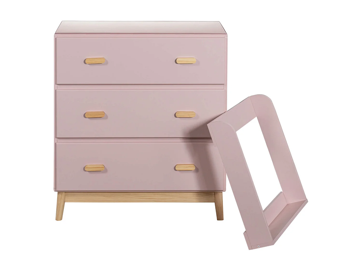 Fasciatoio Crossandra 100x80x42 MDF Pino Rosa Marrone Scandinavo Da Montare