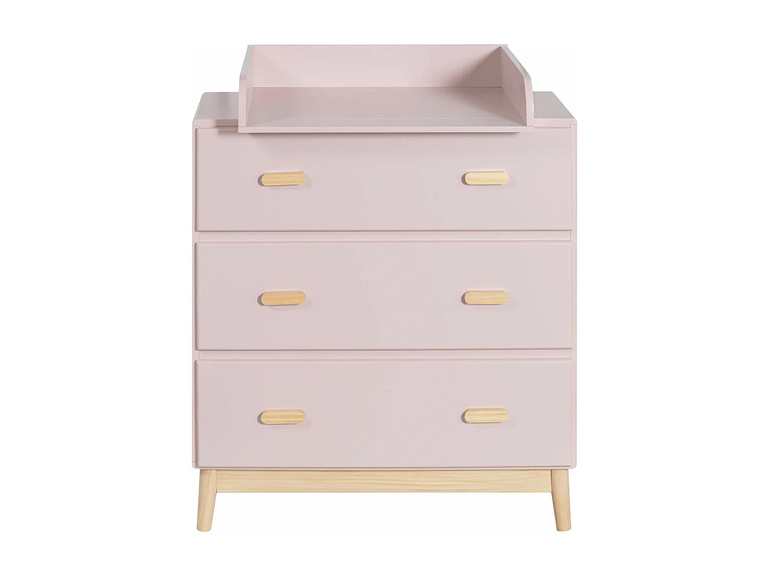 Trocador Mobili Rebecca Crossandra 100x80x42 MDF Pinho Rosa Marrom Escandinavo Para Montar