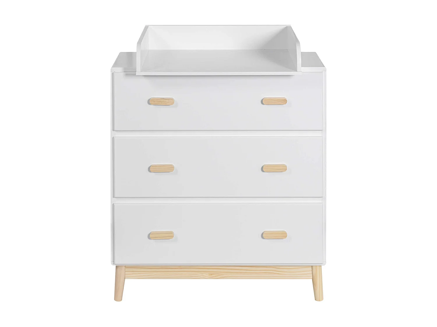 Fasciatoio Betula 100x80x42 MDF Pino Bianco Marrone Scandinavo Da Montare