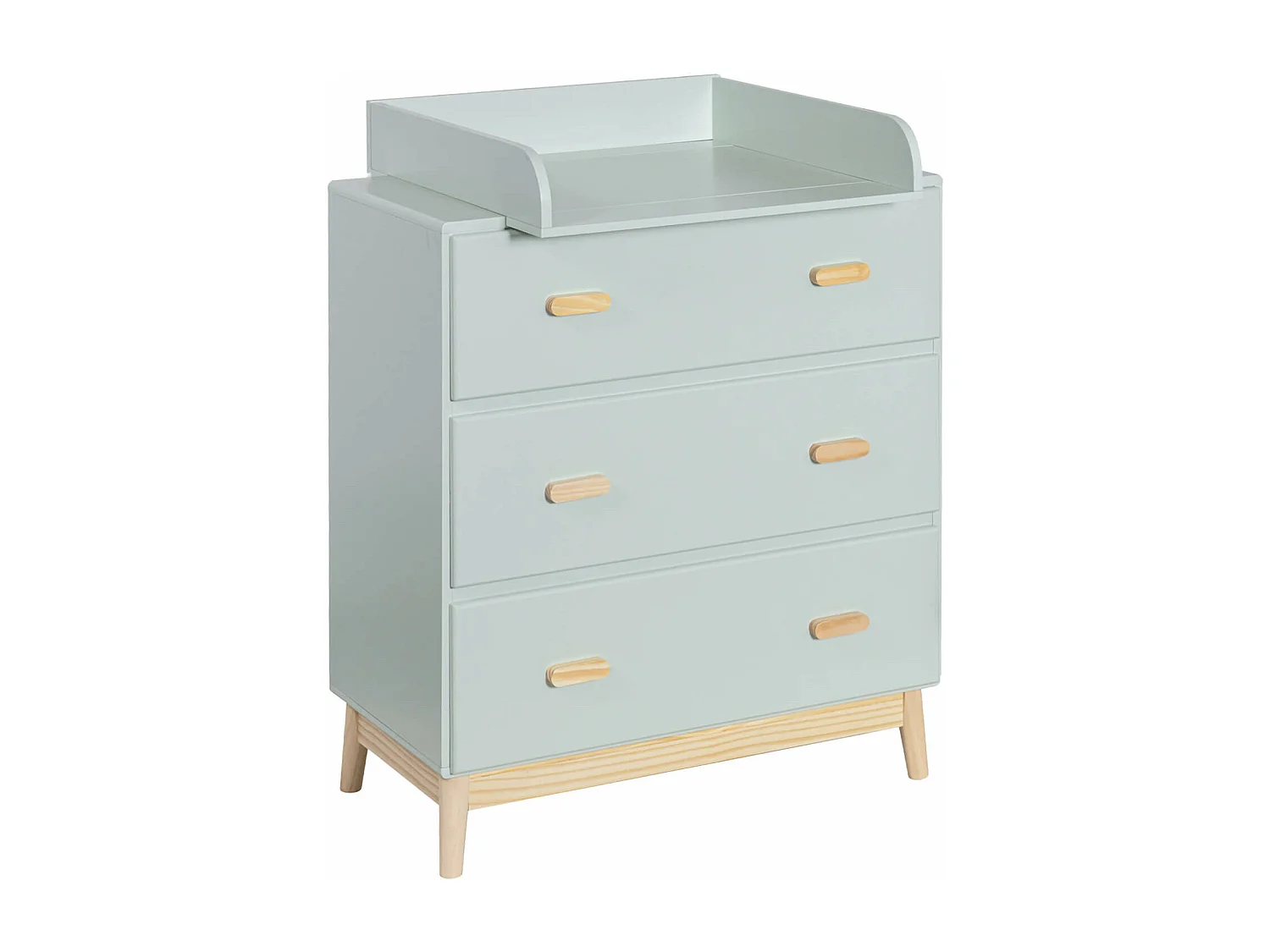 Fasciatoio Tessen 100x80x42 MDF Pino Verde Acqua Marrone Scandinavo Da Montare