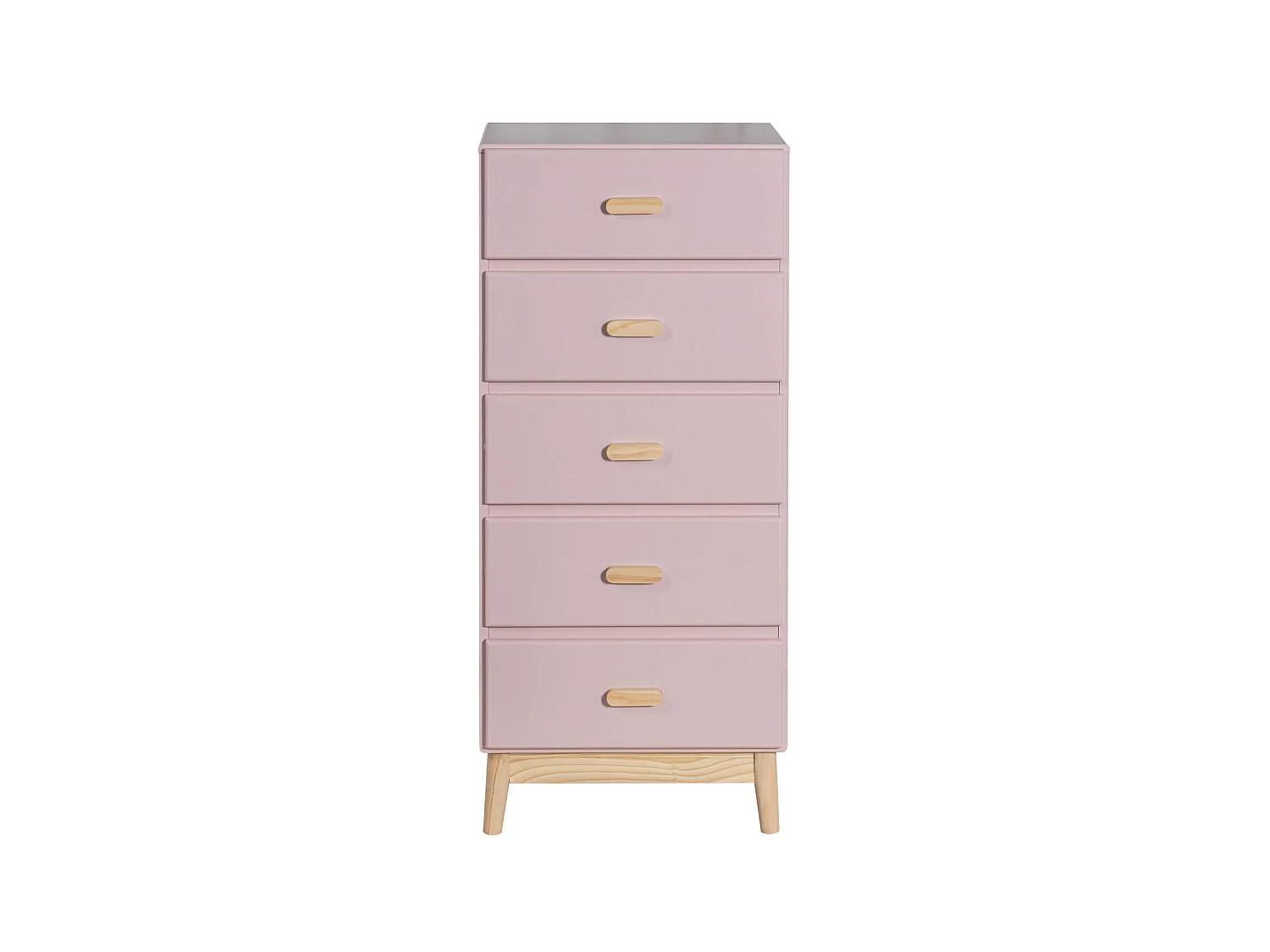 Commode Mobili Rebecca Orchidea 115x50x40 MDF Pin Rose Marron Scandinave À Monter