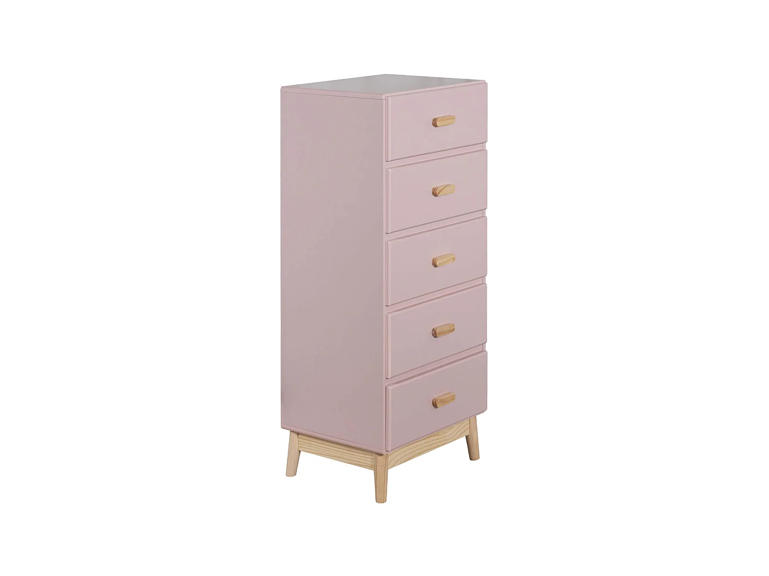 Commode Mobili Rebecca Orchidea 115x50x40 MDF Pin Rose Marron Scandinave À Monter