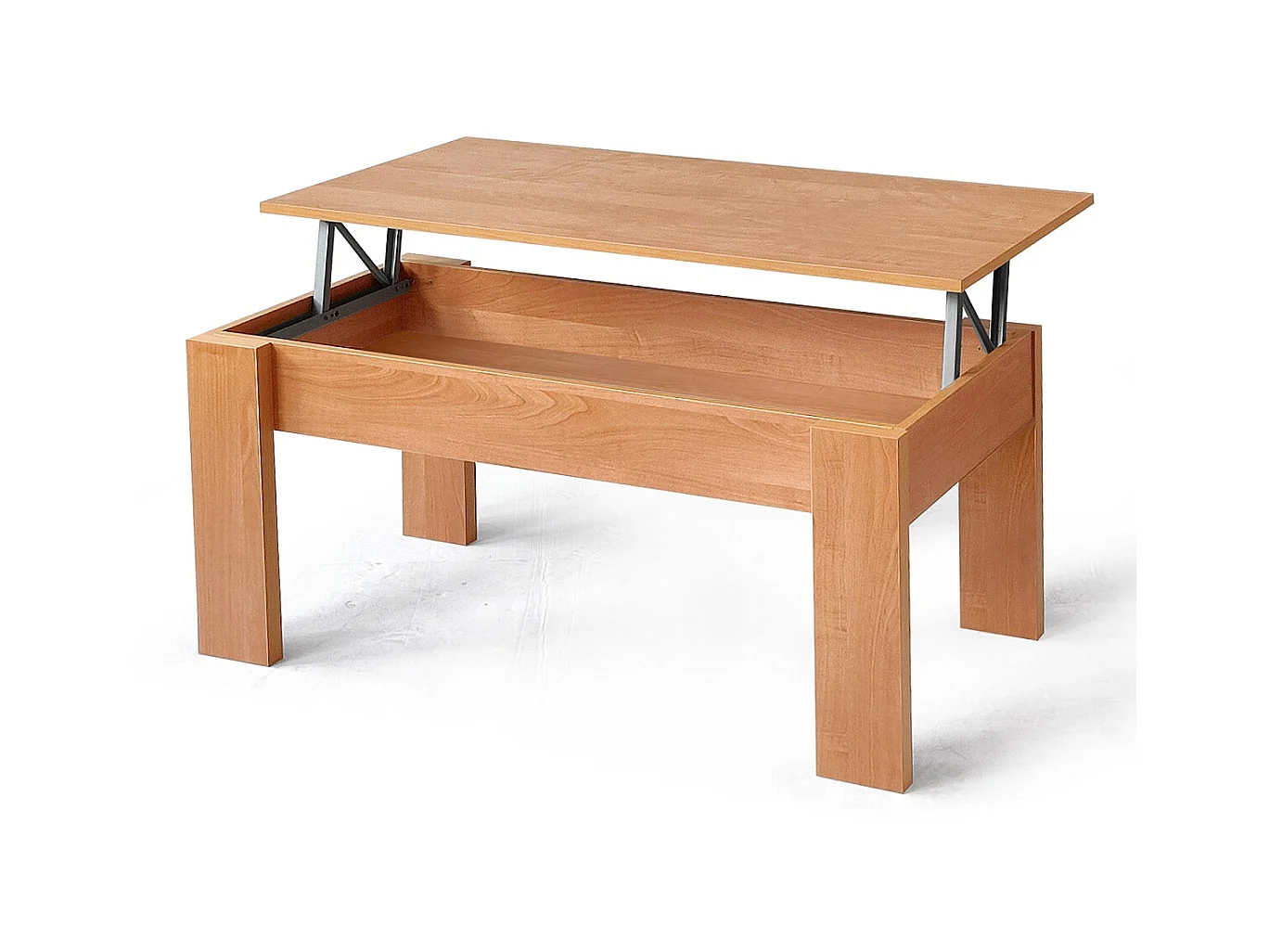 Table basse, table de salon relevable en bois coloris cerisier