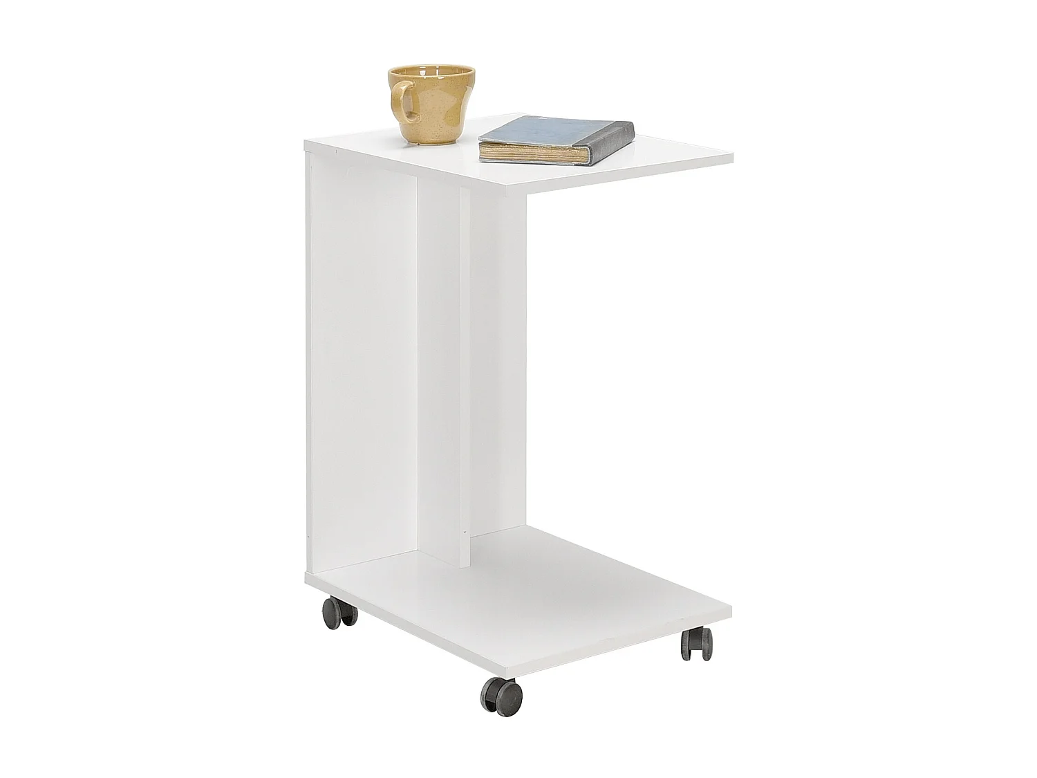 Table d'appoint en bois coloris blanc - longueur 45 x profondeur 35 x hauteur 65 cm