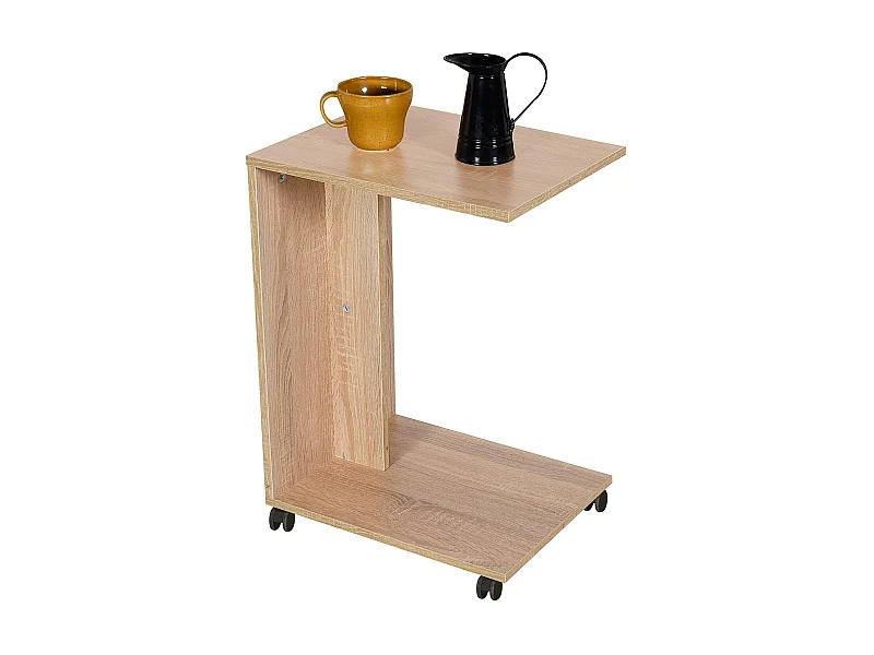 Table d'appoint en bois coloris chêne cambrian - L. 45 x P. 35 x H. 65 cm