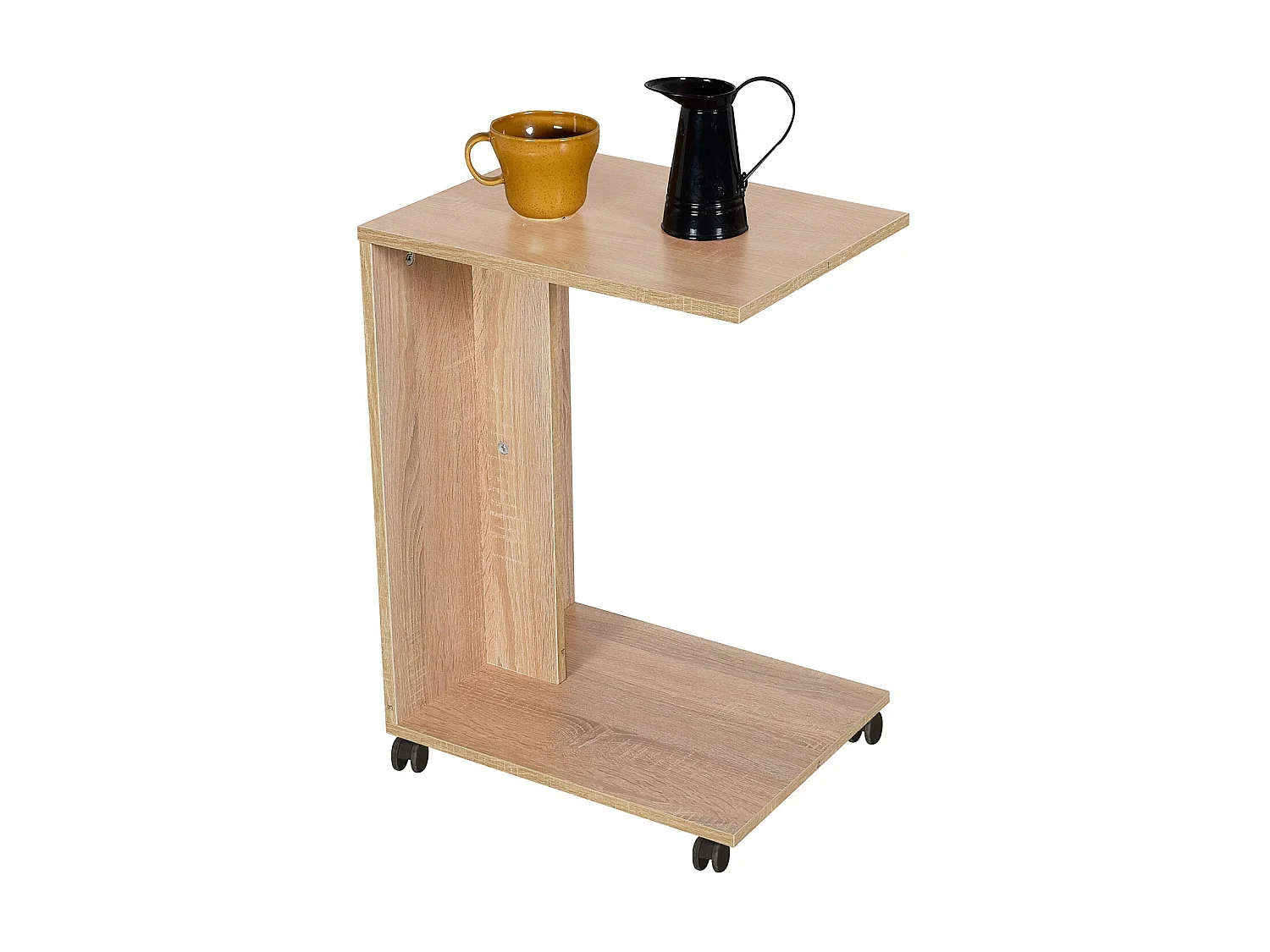 Table d'appoint en bois coloris chêne cambrian - L. 45 x P. 35 x H. 65 cm