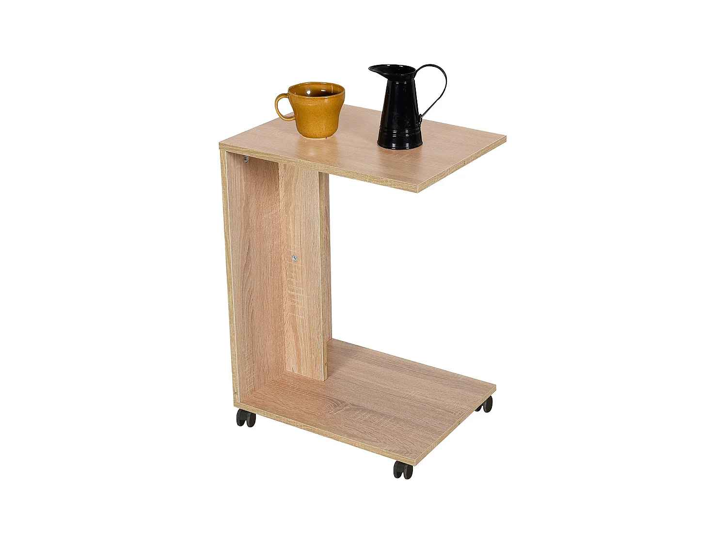 Table d'appoint en bois coloris chêne cambrian - L. 45 x P. 35 x H. 65 cm