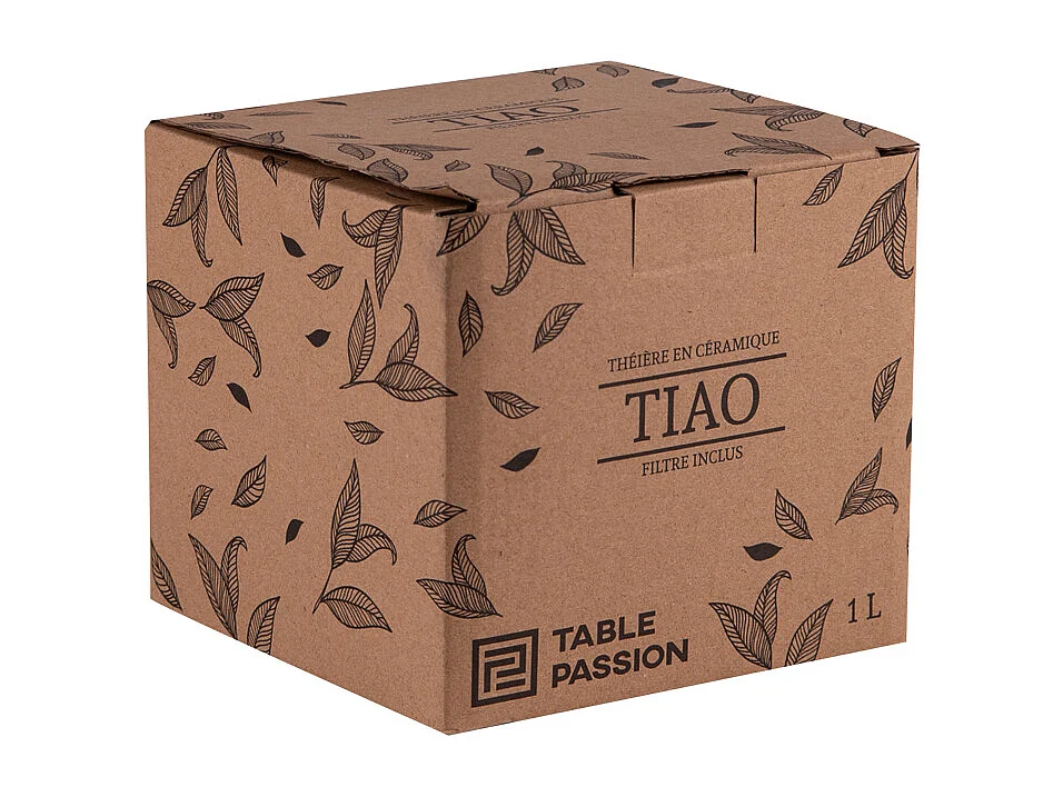 Théière Tiao 1L gris-beige avec filtre