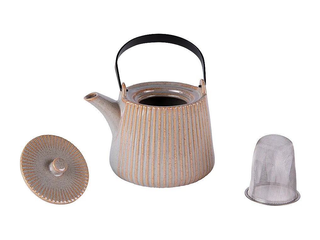 Théière Tiao 1L gris-beige avec filtre