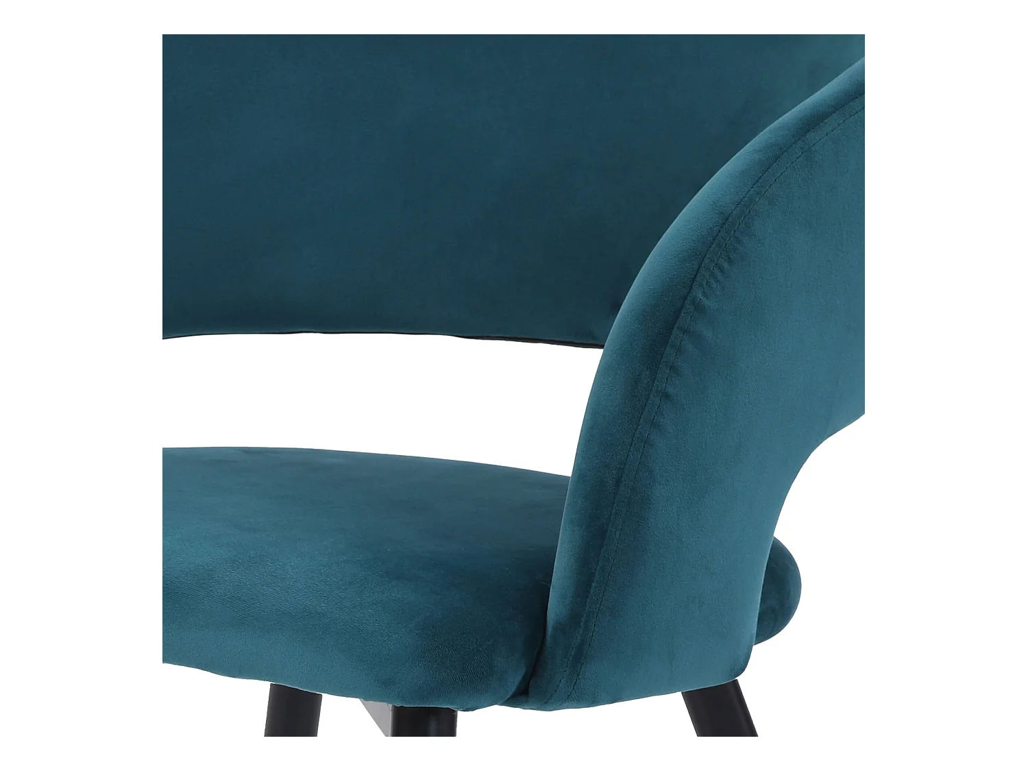 Chaises Mobili Rebecca Titoki 76x55,5x58 Velours Métal Vert Pétrole Noir Moderne SET 2 pièces Partiellement Assemblé