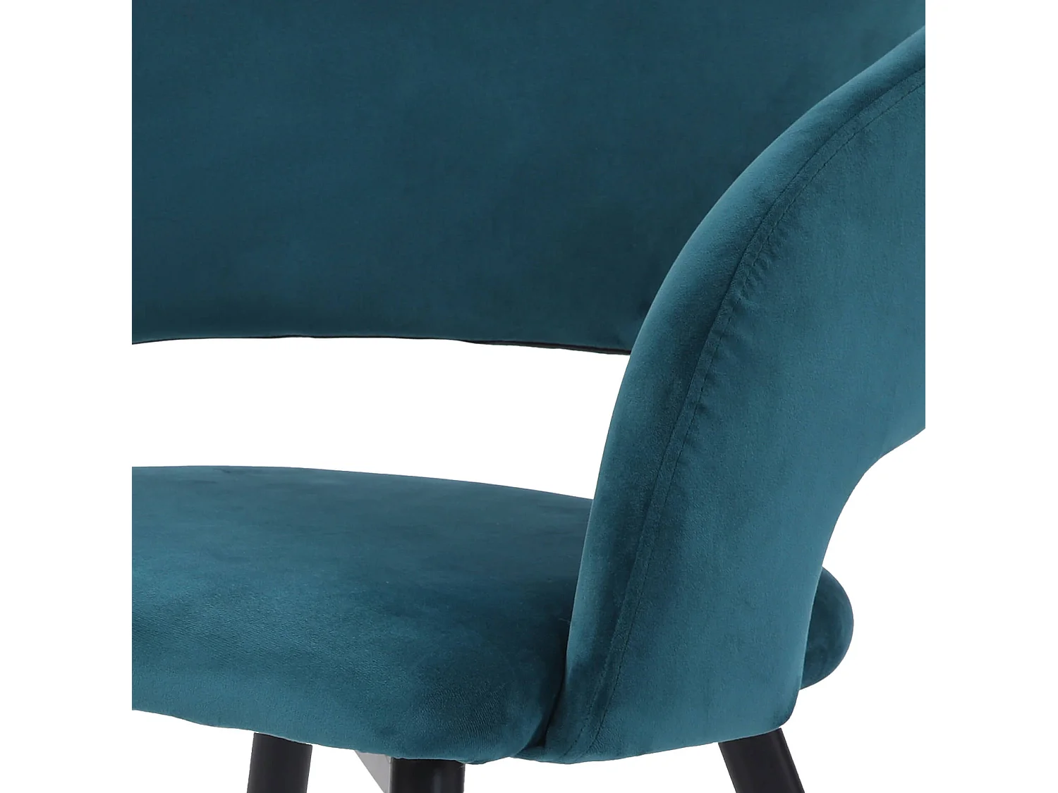 Chaises Mobili Rebecca Titoki 76x55,5x58 Velours Métal Vert Pétrole Noir Moderne SET 2 pièces Partiellement Assemblé