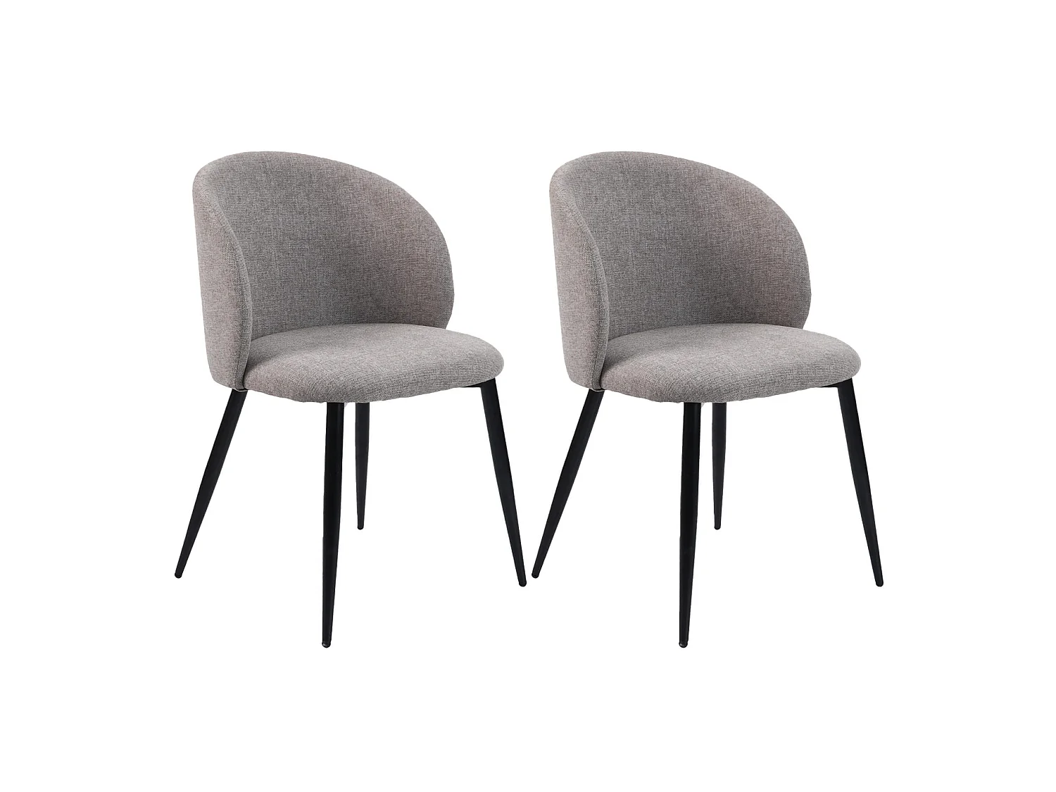 Sedie Cordia 81x54x56 Tessuto Polilino Metallo Grigio Tortora Nero Moderno SET 2 pezzi Parzialmente Montato