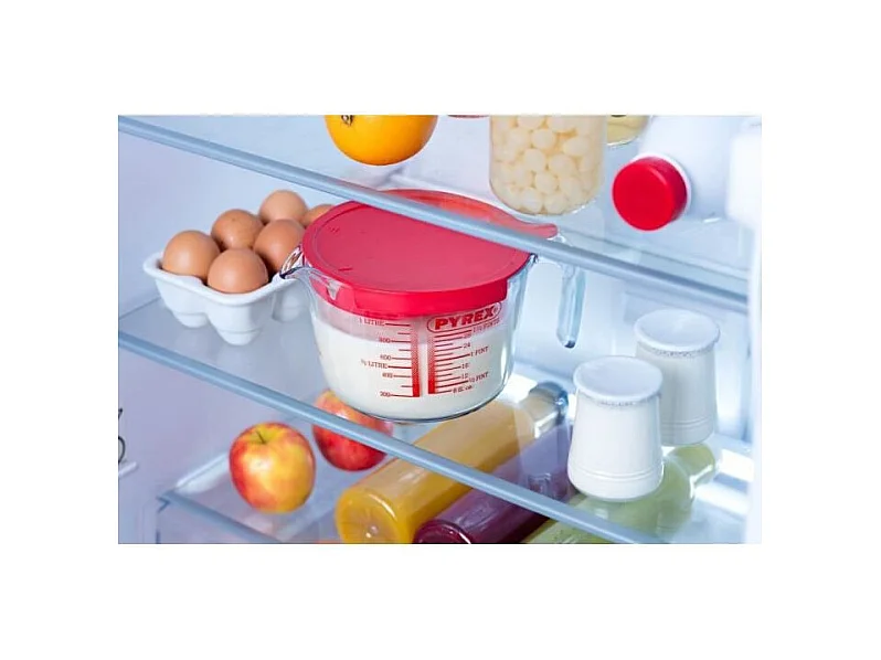 Jarra medidora de vidrio de 1L con tapa y colador integrado Pyrex Classic