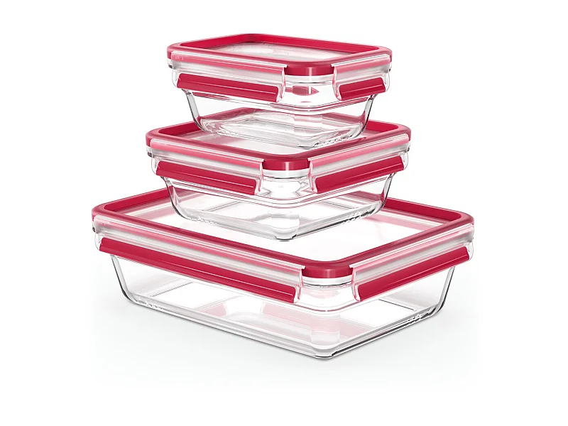 Set de boites clip&close verre rectangulaire et carré