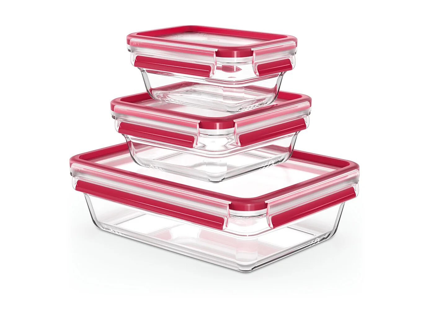 Set de boites clip&close verre rectangulaire et carré