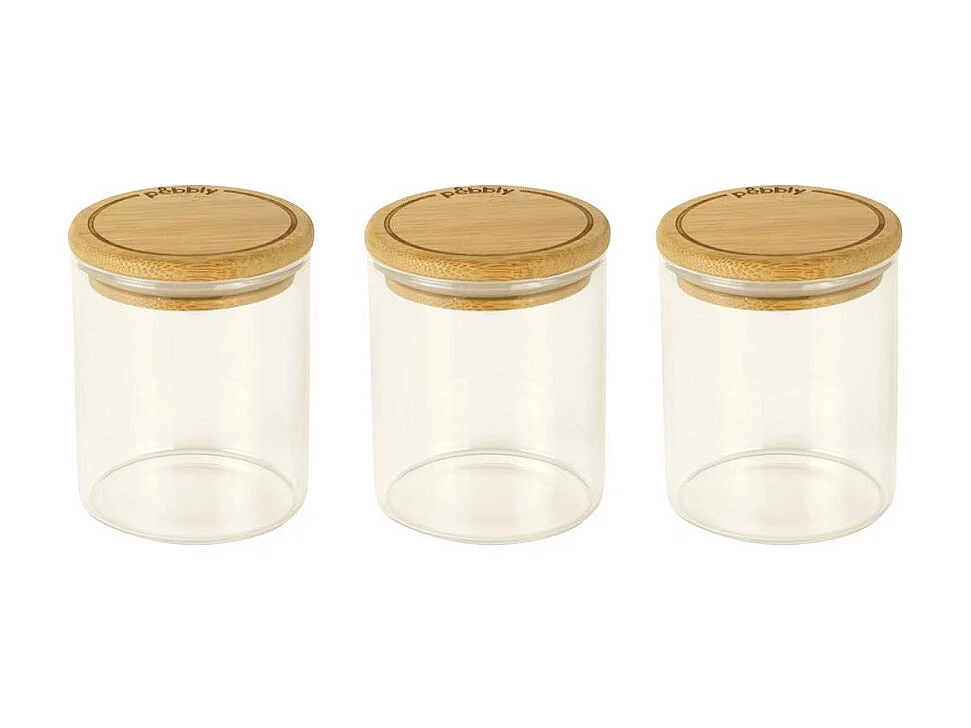 Set 3 boites à épices verre et bambou 180ml