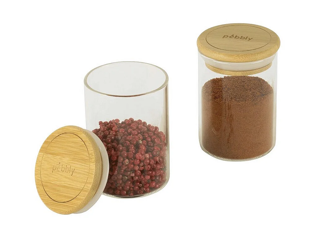 Set 3 boites à épices verre et bambou 180ml
