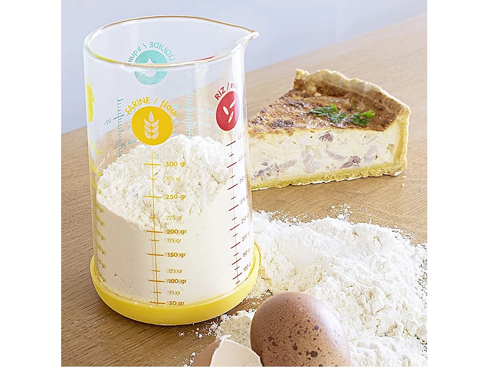 Pichet doseur 0.5 L en verre et silicone jaune