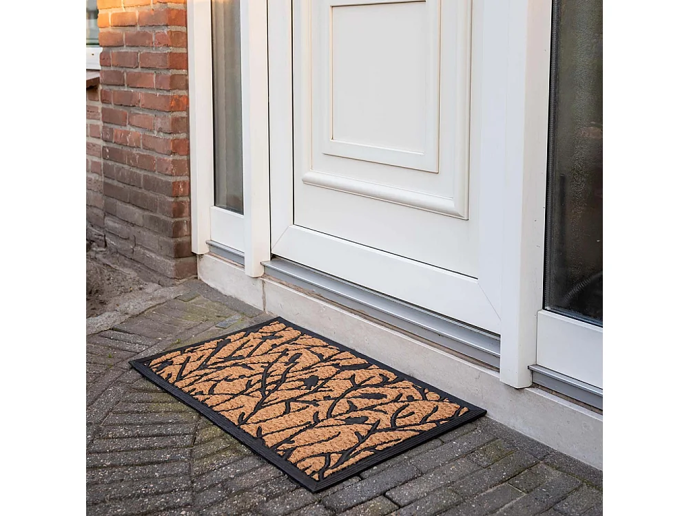 Paillasson en fibres de coco et caoutchouc avec motifs 75 x 45 cm Oiseau