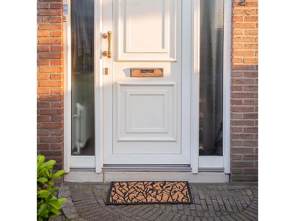 Paillasson en fibres de coco et caoutchouc avec motifs 75 x 45 cm Oiseau