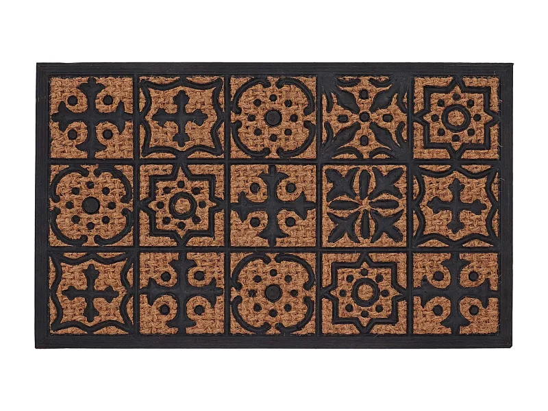 Paillasson en fibres de coco et caoutchouc avec motifs 75 x 45 cm Mosaique